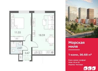 Продаю однокомнатную квартиру, 36.7 м2, Санкт-Петербург, метро Проспект Ветеранов