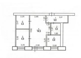 3-комнатная квартира на продажу, 45 м2, Оренбург, Центральный район, Туркестанская улица, 2А