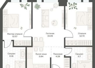 Продается двухкомнатная квартира, 62.6 м2, Москва, метро Новые Черёмушки