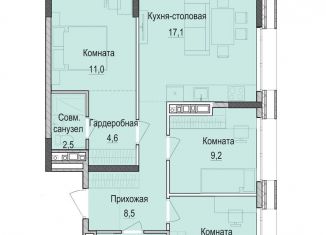 Продается трехкомнатная квартира, 66.8 м2, Казань