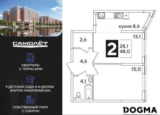 2-комнатная квартира на продажу, 48 м2, Краснодар, Прикубанский округ