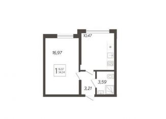 Продажа однокомнатной квартиры, 34.2 м2, Сочи, микрорайон Бытха