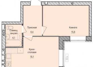 Продажа 1-ком. квартиры, 44.4 м2, село Первомайский