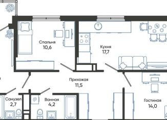 Продается 3-комнатная квартира, 79.6 м2, Новороссийск
