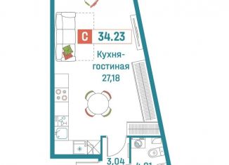 Квартира на продажу студия, 34.2 м2, Ленинградская область