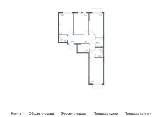 Продается 3-комнатная квартира, 78.4 м2, деревня Мисайлово, микрорайон Пригород Лесное, к18