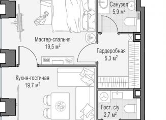 Продам 1-ком. квартиру, 54.6 м2, Москва