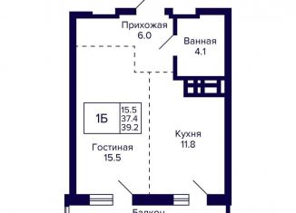 Продается однокомнатная квартира, 39.2 м2, Новосибирск, улица Фрунзе, с1, метро Берёзовая роща