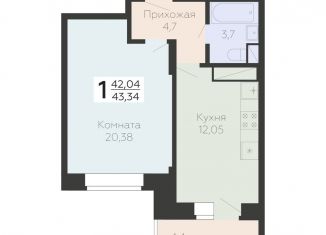 Продажа 1-комнатной квартиры, 43.3 м2, Подольск, Садовая улица, 3к1, ЖК Московский