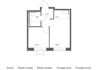1-комнатная квартира на продажу, 36.5 м2, Московская область, жилой комплекс Богдановский Лес, 7.1