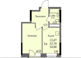 Продам 1-комнатную квартиру, 32.7 м2, Ижевск, Первомайский район, улица Ключевой Посёлок, 23литА