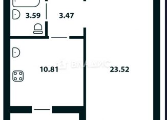 Продажа 1-комнатной квартиры, 43.1 м2, Липецкая область, улица Дмитрия Фурсова