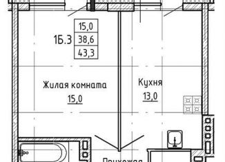 Продам 1-комнатную квартиру, 43.3 м2, Новосибирск, улица Ляпидевского, 5, метро Заельцовская