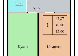 1-комнатная квартира на продажу, 43 м2, Ярославль, Ленинский район