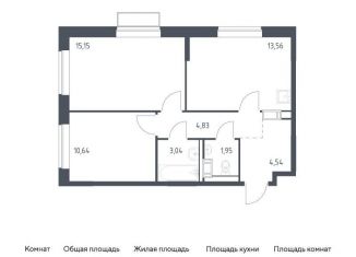 Продается 2-ком. квартира, 53.7 м2, Московская область, жилой комплекс Томилино Парк, к6.3