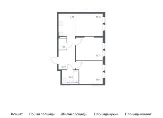 Продажа двухкомнатной квартиры, 55.5 м2, село Остафьево, жилой комплекс Остафьево, к19