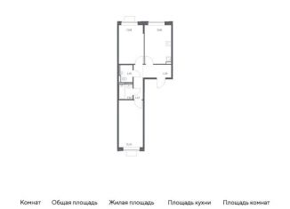 Продается 2-комнатная квартира, 57.4 м2, Московская область, жилой комплекс Прибрежный Парк, 7.2