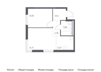 1-ком. квартира на продажу, 40.9 м2, Московская область