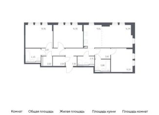 Продам трехкомнатную квартиру, 95.1 м2, Москва, жилой комплекс Остафьево, к19