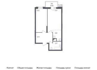 Продается 1-комнатная квартира, 54.7 м2, Московская область, жилой комплекс Егорово Парк, к1