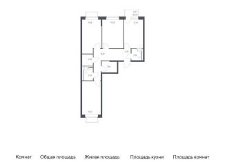3-ком. квартира на продажу, 78.4 м2, Московская область, жилой комплекс Томилино Парк, к6.1