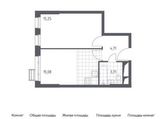 Продаю 1-комнатную квартиру, 38.8 м2, Московская область, жилой комплекс Спутник, к15
