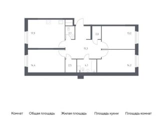 Продам 3-ком. квартиру, 85.7 м2, Москва, жилой комплекс Эко Бунино, 14.2