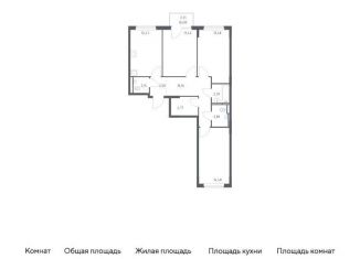 Трехкомнатная квартира на продажу, 79.3 м2, Московская область