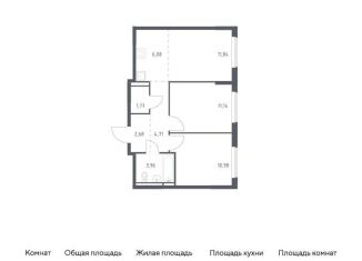 Продажа 2-ком. квартиры, 53.2 м2, Московская область