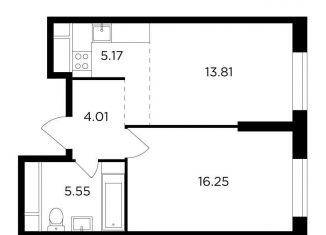 Продажа однокомнатной квартиры, 44.8 м2, Москва, улица Петра Алексеева, 14, метро Кунцевская