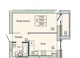 Продается 1-ком. квартира, 28.8 м2, Волгоград, Центральный район, площадь Павших Борцов