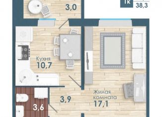 Продам однокомнатную квартиру, 35.3 м2, Новосибирск, улица Титова, с2, метро Площадь Маркса