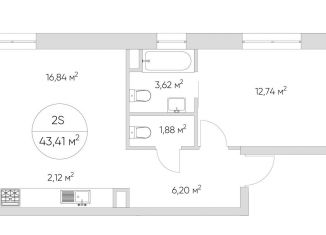 Продажа 2-комнатной квартиры, 43.4 м2, Москва, ЮВАО
