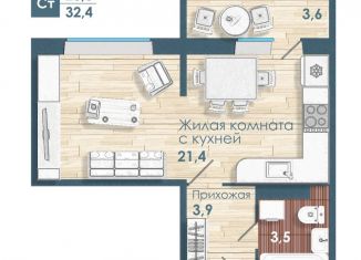 Продажа 1-комнатной квартиры, 28.8 м2, Новосибирская область, улица Титова, с2
