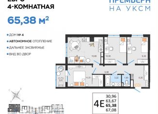 Продам 4-комнатную квартиру, 65.4 м2, Ульяновск