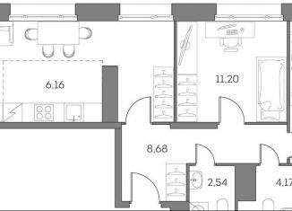 Продажа 2-комнатной квартиры, 65.5 м2, Москва, Нижегородский район, Рязанский проспект, 2с27