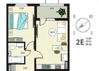 Продажа однокомнатной квартиры, 39.5 м2, Липецкая область