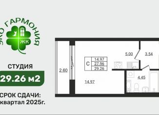 Квартира на продажу студия, 29.3 м2, Ленинградская область