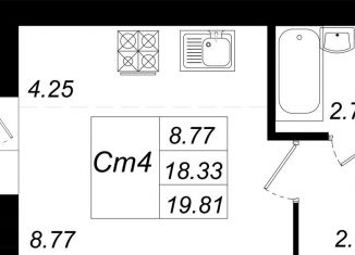 Продаю квартиру студию, 19.8 м2, село Осиново, улица Гайсина, 2Б, ЖК Радужный