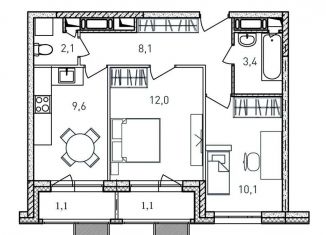 Продажа двухкомнатной квартиры, 47.5 м2, Балашиха, жилой комплекс Квартал Светлый, к4