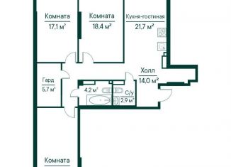 Продажа 3-ком. квартиры, 103.7 м2, Самара, метро Алабинская