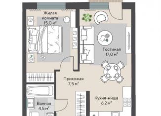 Продается однокомнатная квартира, 50.7 м2, Екатеринбург