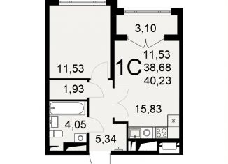 Продам 1-комнатную квартиру, 40.2 м2, Тула, Привокзальный территориальный округ