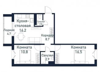 Продам двухкомнатную квартиру, 56.4 м2, Челябинская область