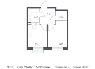 1-комнатная квартира на продажу, 32.2 м2, поселение Мосрентген, жилой комплекс Квартал Румянцево, к2