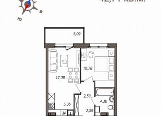 Продается двухкомнатная квартира, 42.8 м2, Карелия, улица Фурманова, 20