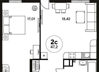 Продаю 2-комнатную квартиру, 47.2 м2, Ростов-на-Дону, ЖК Гринсайд, улица Нансена, 109/2