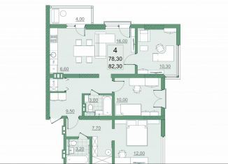 Продам 4-ком. квартиру, 82.3 м2, Саратов, проспект Героев Отечества, 3, ЖК Мята