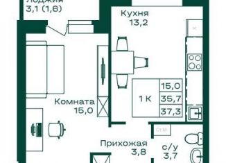Продам 1-комнатную квартиру, 37.3 м2, Москва, ВАО, Алтайская улица, 2