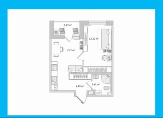 Продается 1-комнатная квартира, 37.7 м2, Санкт-Петербург, метро Комендантский проспект, Плесецкая улица, 24